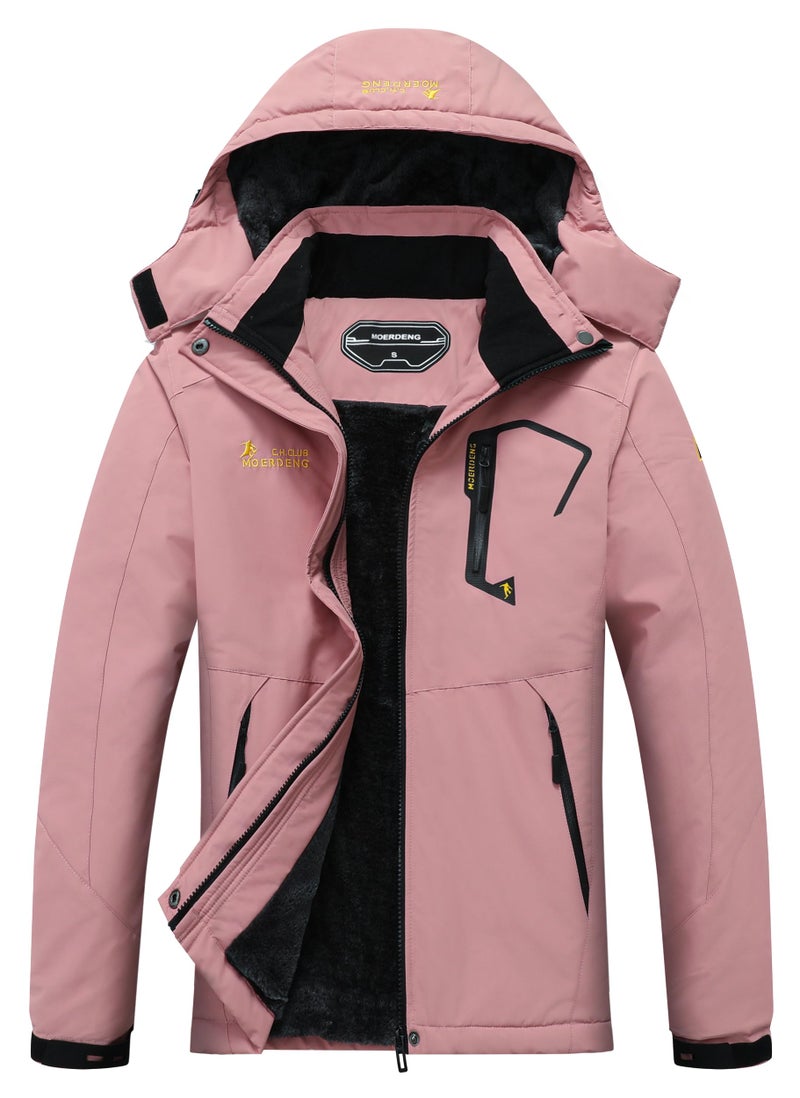 MOERDENG Women's Waterproof Ski Jacket Warm Winter Snow Coat Mountain Windbreaker Hooded Raincoat Jacket - Image 1